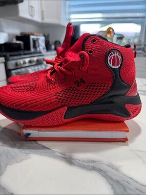 Red Basketball High-Top Sneakers